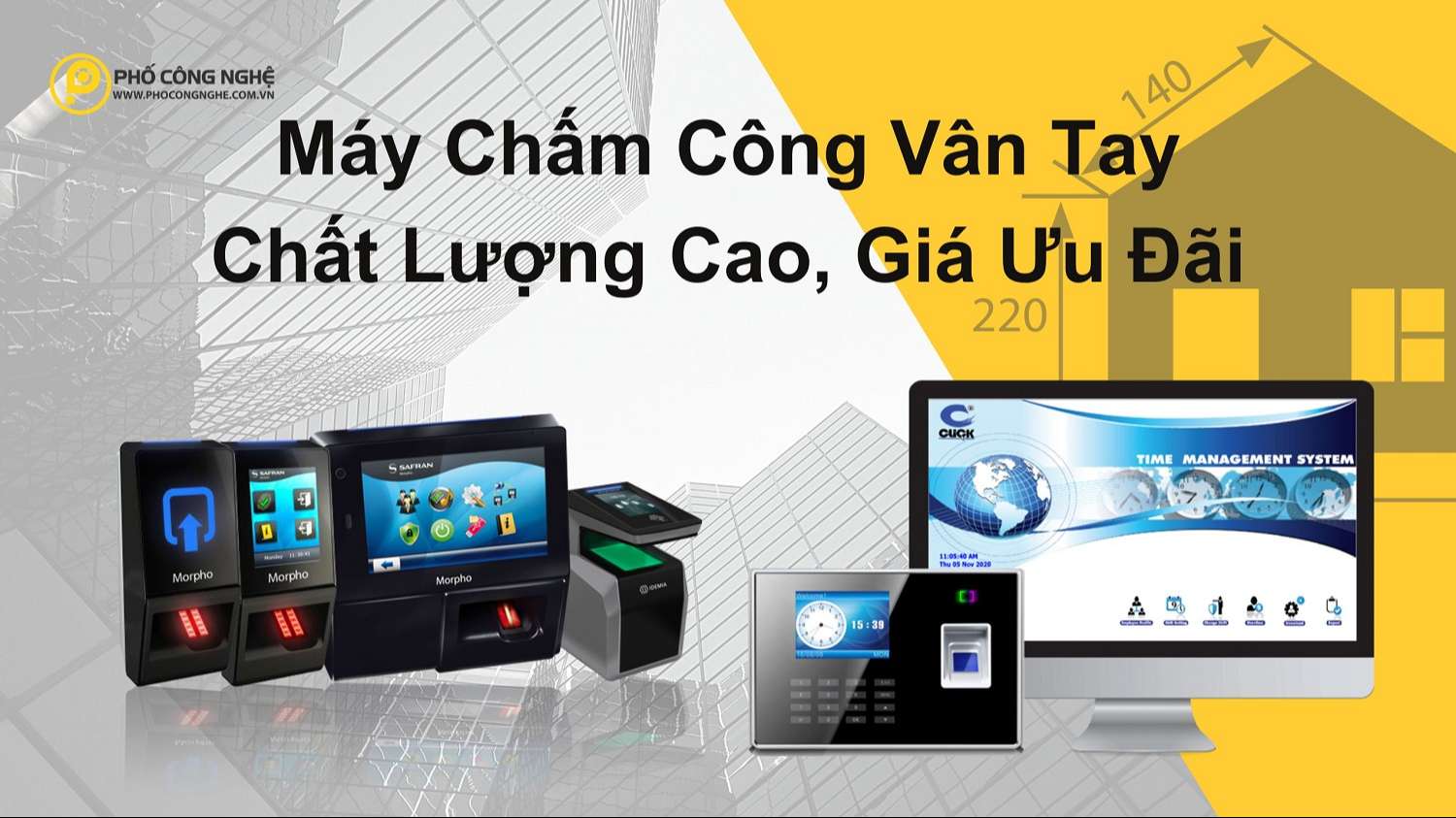 Máy chấm công vân tay chất lượng cao, giá ưu đãi