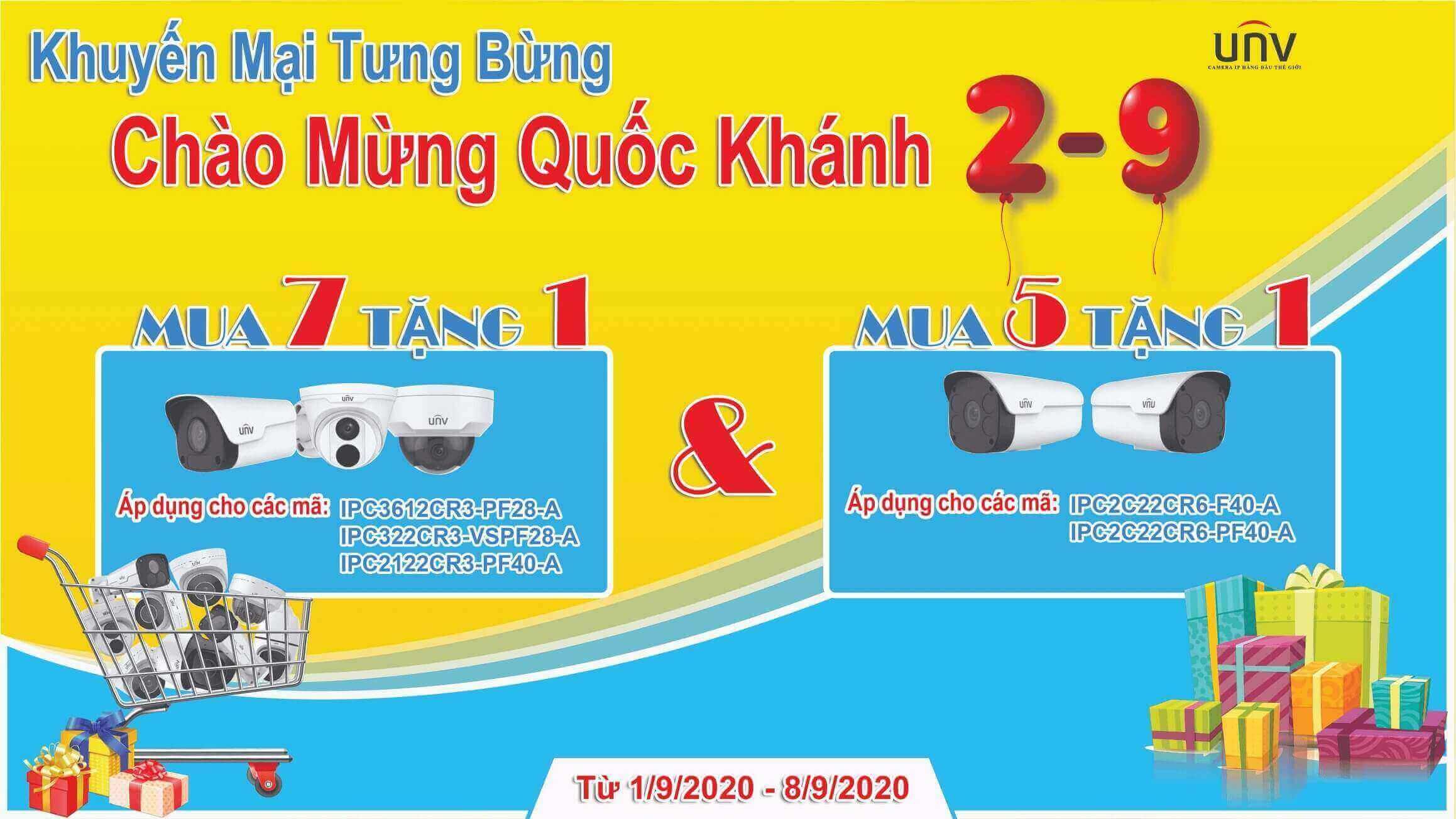 Khuyến mãi camera UNV chào mừng quốc khánh 2-9-2020