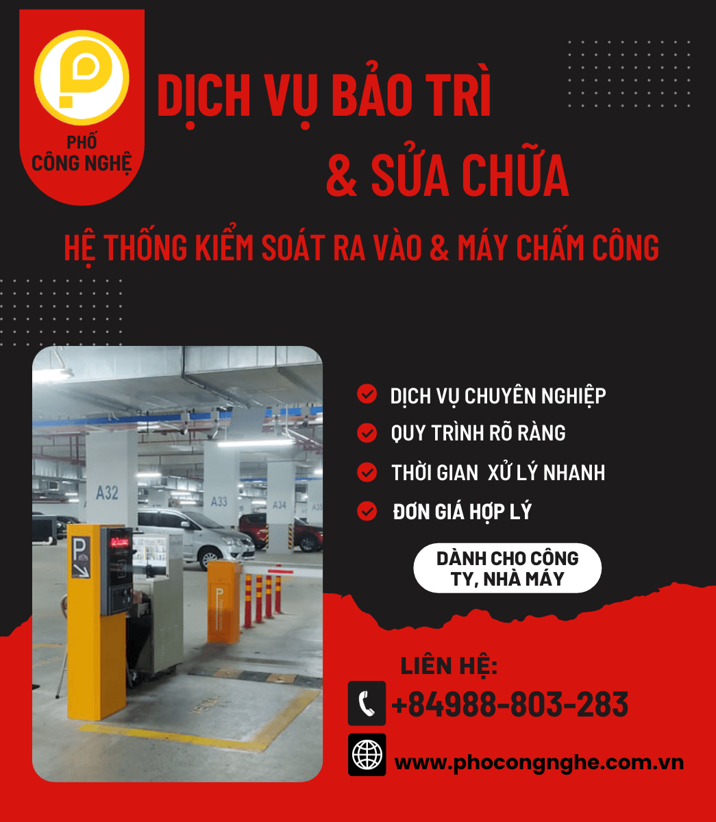 Dịch vụ bảo trì và sửa chữa máy chấm công, kiểm soát ra vào