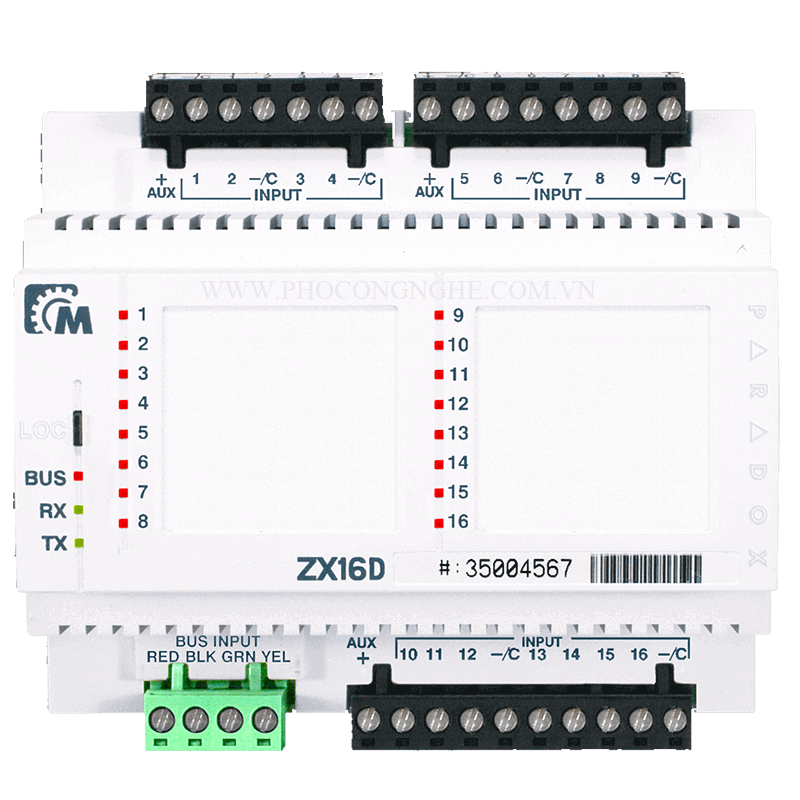 Bộ mở rộng 16 vùng có dây Paradox ZX16D dùng cho tủ báo động EVO192