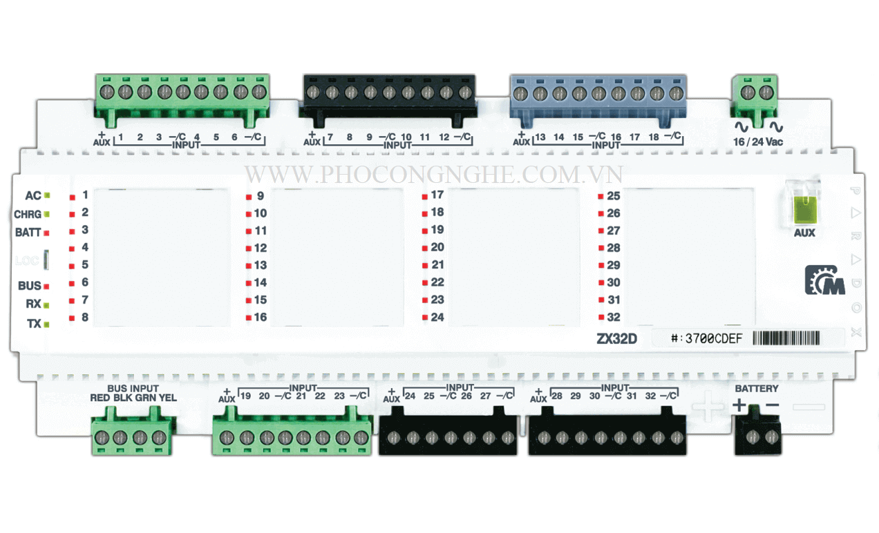 Bộ mở rộng 32 vùng có dây Paradox ZX32D dùng cho tủ báo động EVO192