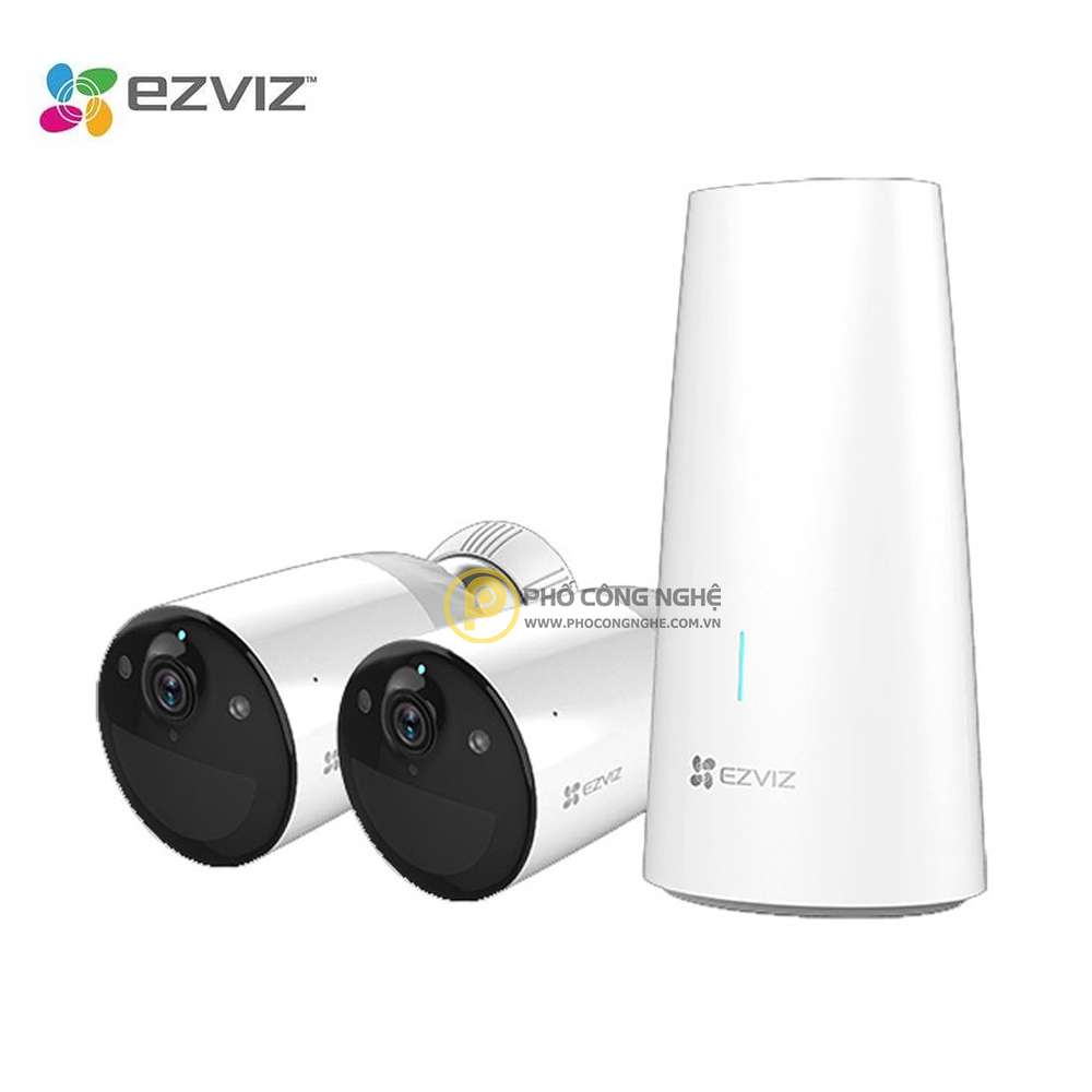 Bộ 2 camera wifi 3MP dùng pin ngoài trời Ezviz HB3-B2