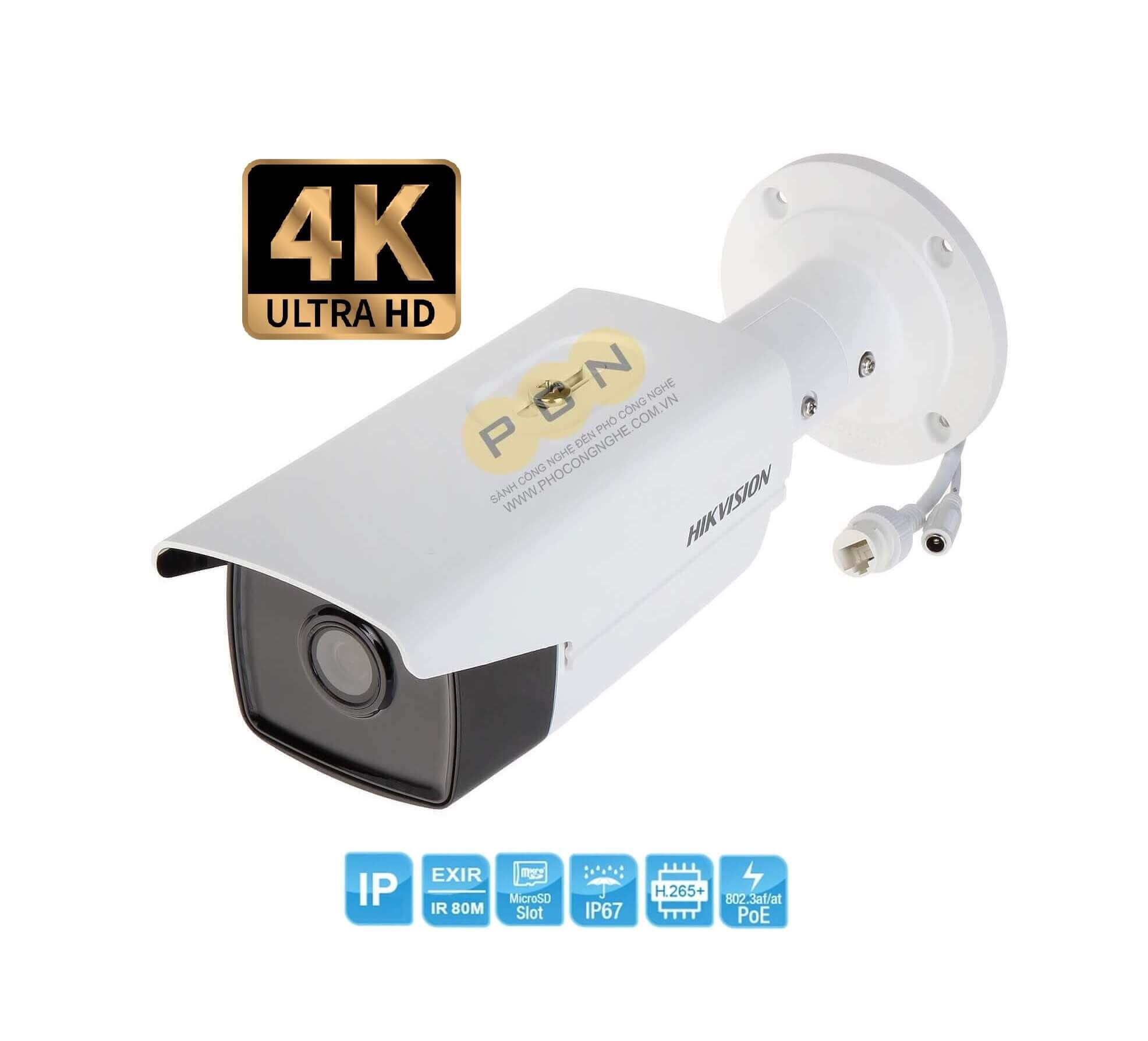 Camera IP Bullet 8MP Hikvision DS-2CD2T85FWD-I8