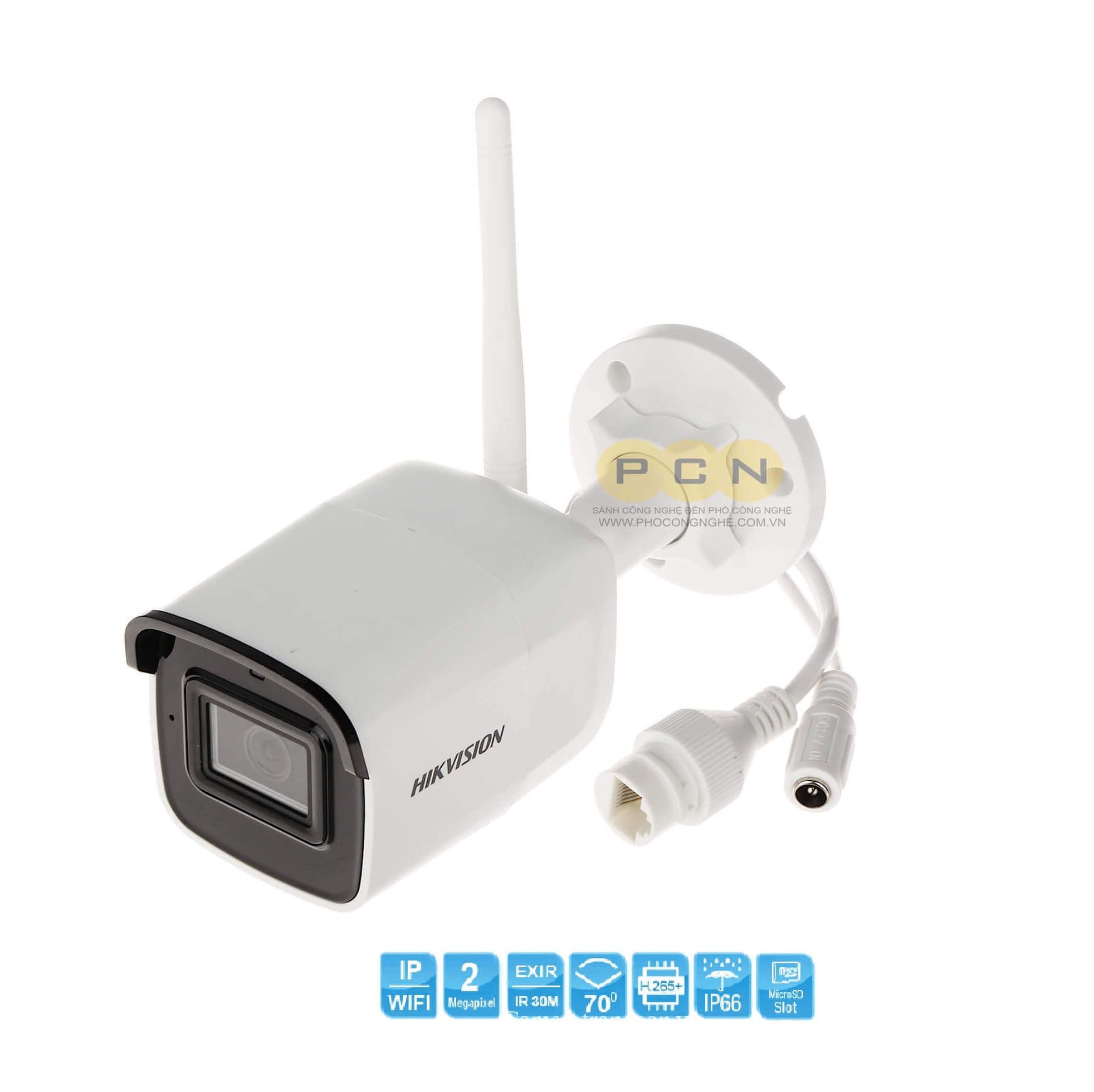 Camera IP wifi Bullet 2MP Hikvision DS-2CD2021G1-IW