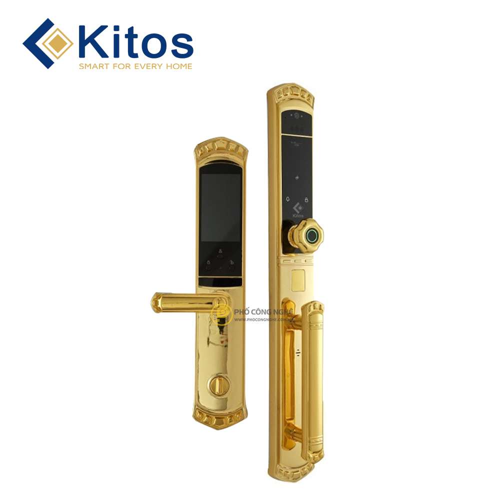 Khóa cửa nhận diện khuôn mặt Kitos KT-C968 Face ID mạ vàng 24K