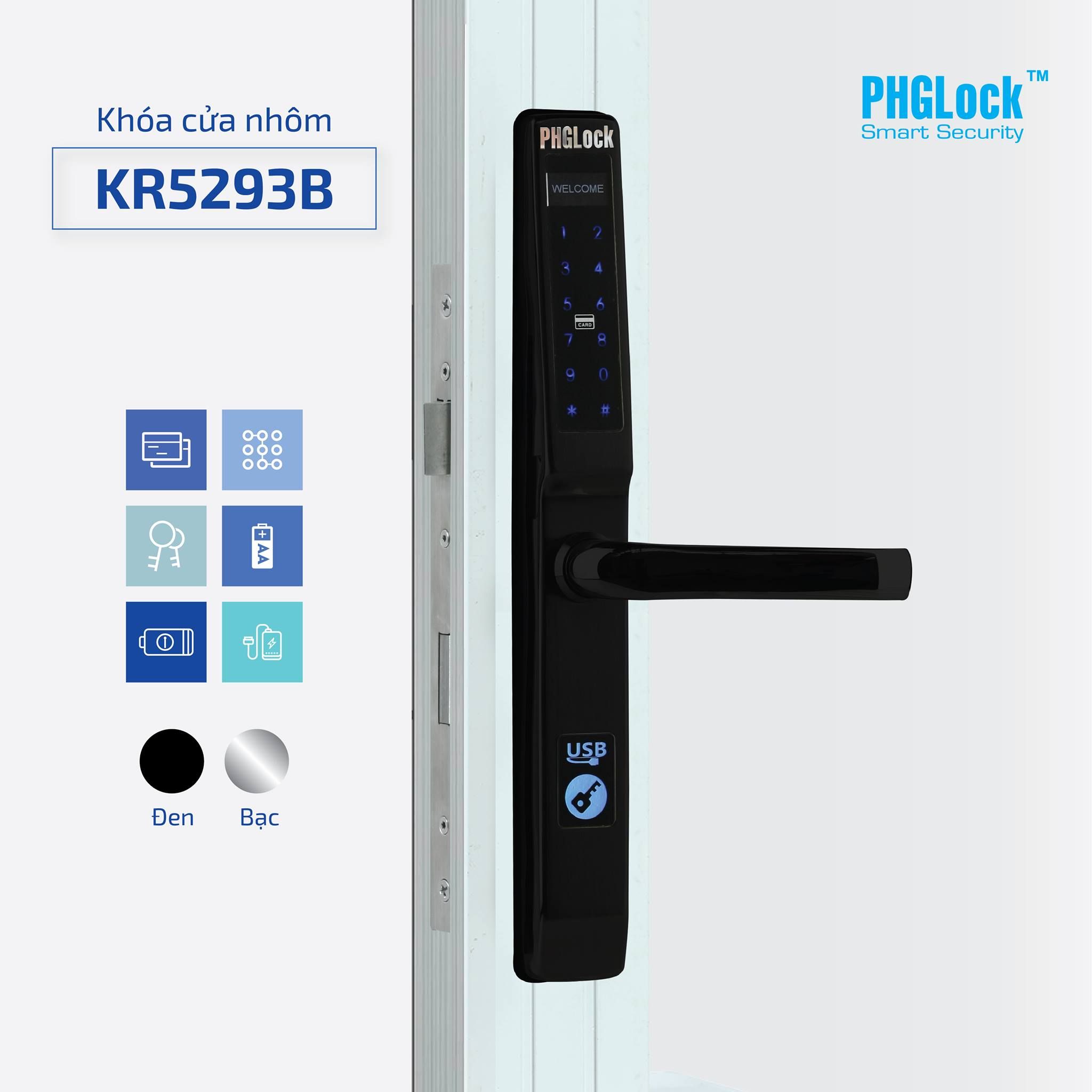 Hướng dẫn sử dụng khóa cửa điện tử PHGLock KR5293