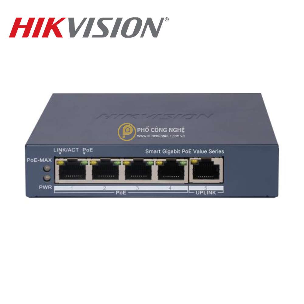 Switch mạng thông minh 4 cổng PoE Gigabit Hikvision DS-3E1505P-EI/M