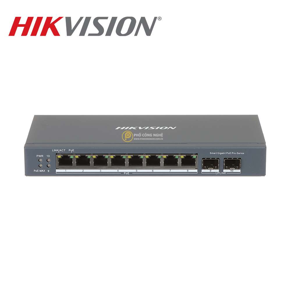 Switch mạng thông minh 8 cổng PoE Gigabit Hikvision DS-3E1510P-SI