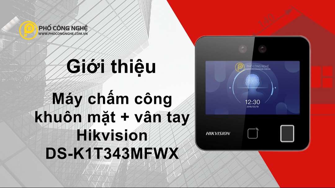 Máy chấm công bằng khuôn mặt Hikvision DS-K1T343MFWX