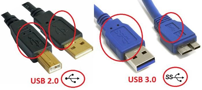 Biểu tượng trên đầu cáp USB