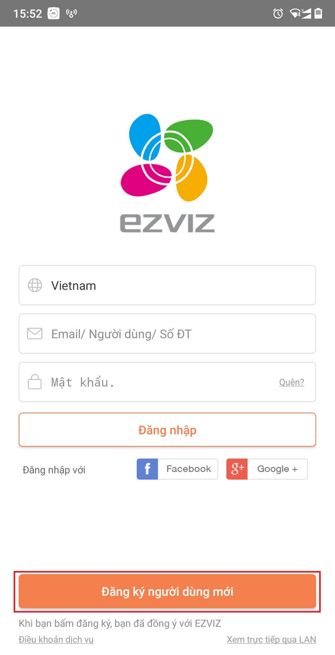 Hướng dẫn tạo tài khoản EZVIZ trên điện thoại