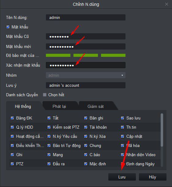 Hướng dẫn đổi mật khẩu đầu ghi hình và camera Dahua