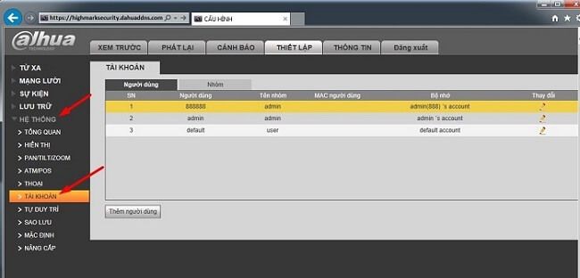 Hướng dẫn đổi mật khẩu đầu ghi hình và camera Dahua