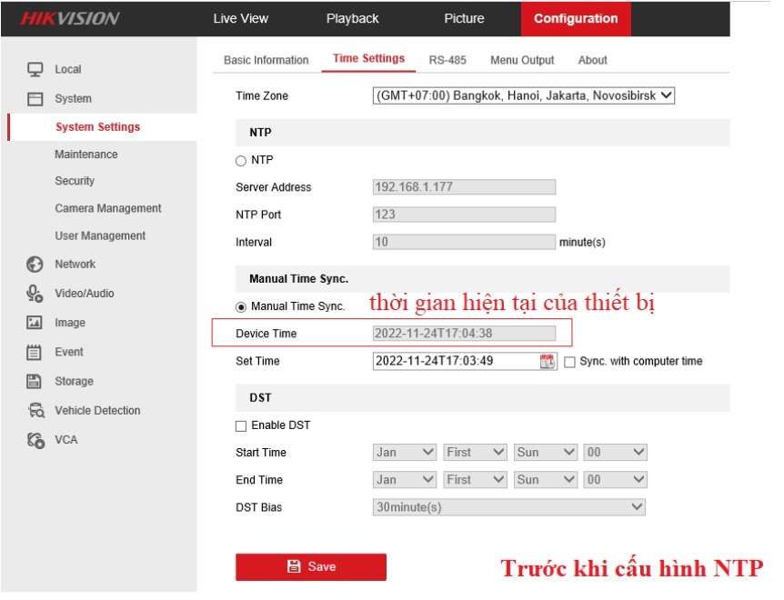  Hướng Dẫn Cấu Hình NTP Timing Server Để Đồng Bộ Thời Gian Cho Thiết Bị Hikvision