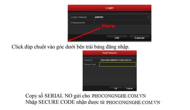 Cách khôi phục mật khẩu sản phẩm Hikvision