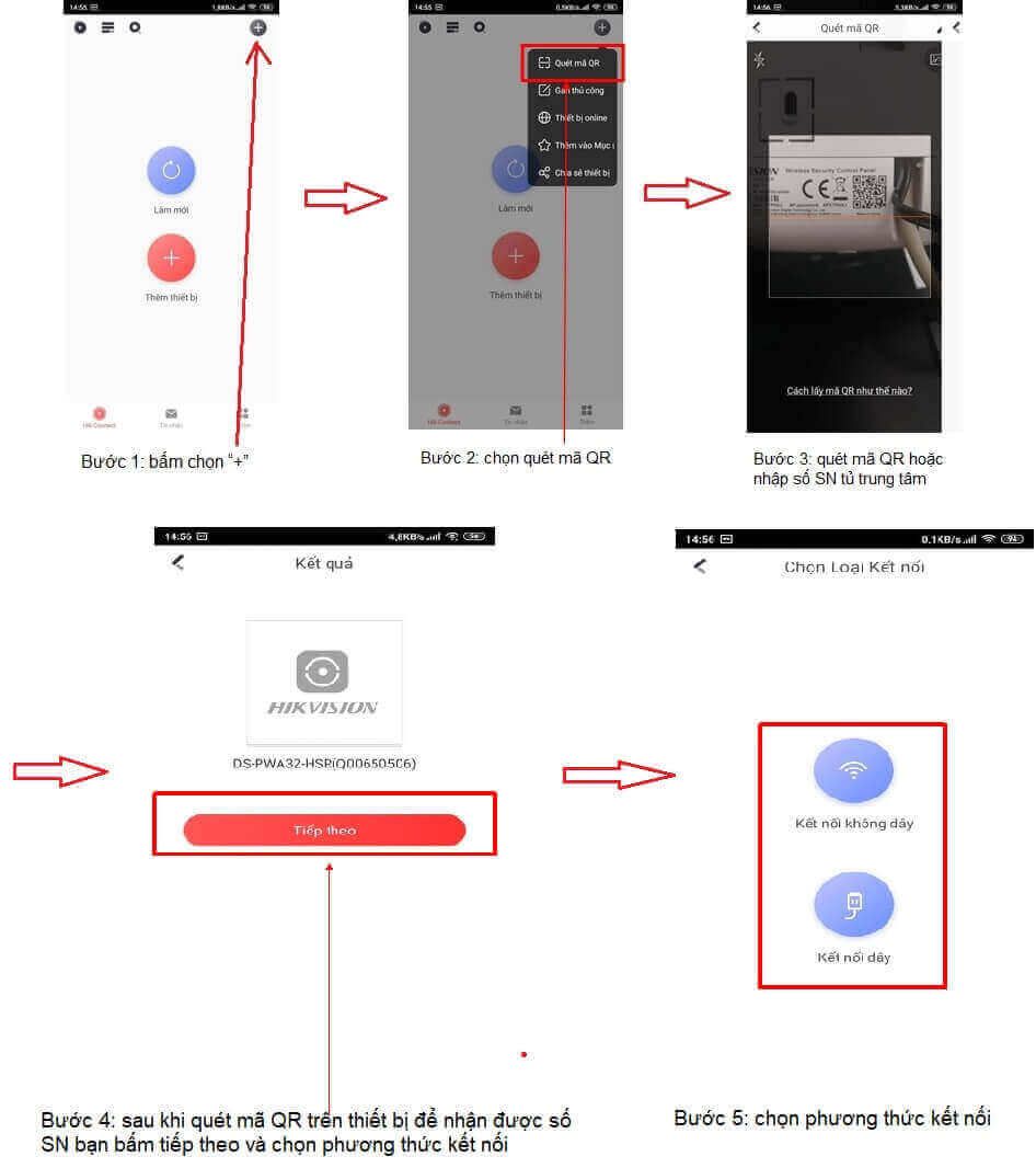 Kích hoạt bằng ứng dụng Hik-Connect