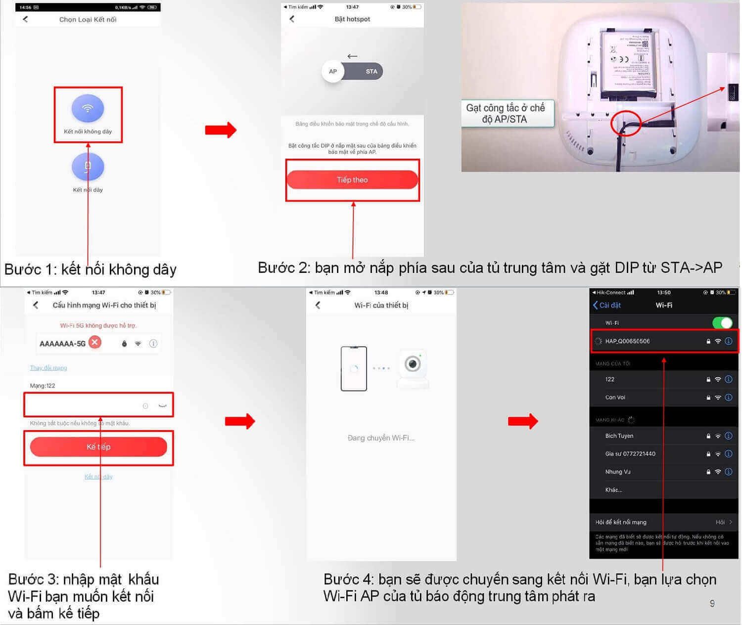 Kết nối bằng phương thức không dây