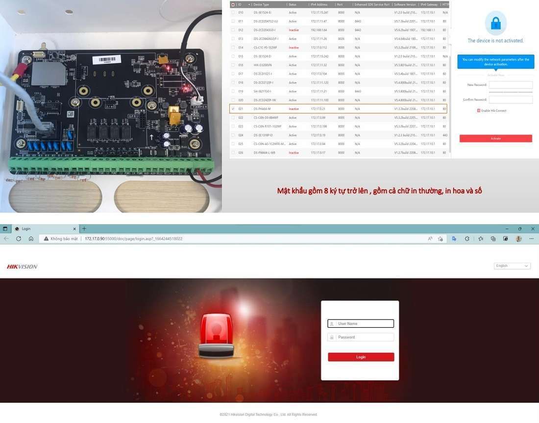 Kích hoạt tủ trung tâm báo động Hikvision
