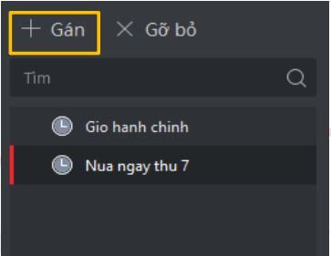 Gán để thêm thời gian chấm công