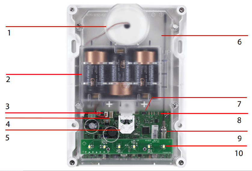 Chi tiết Còi báo động không dây Paradox SR150