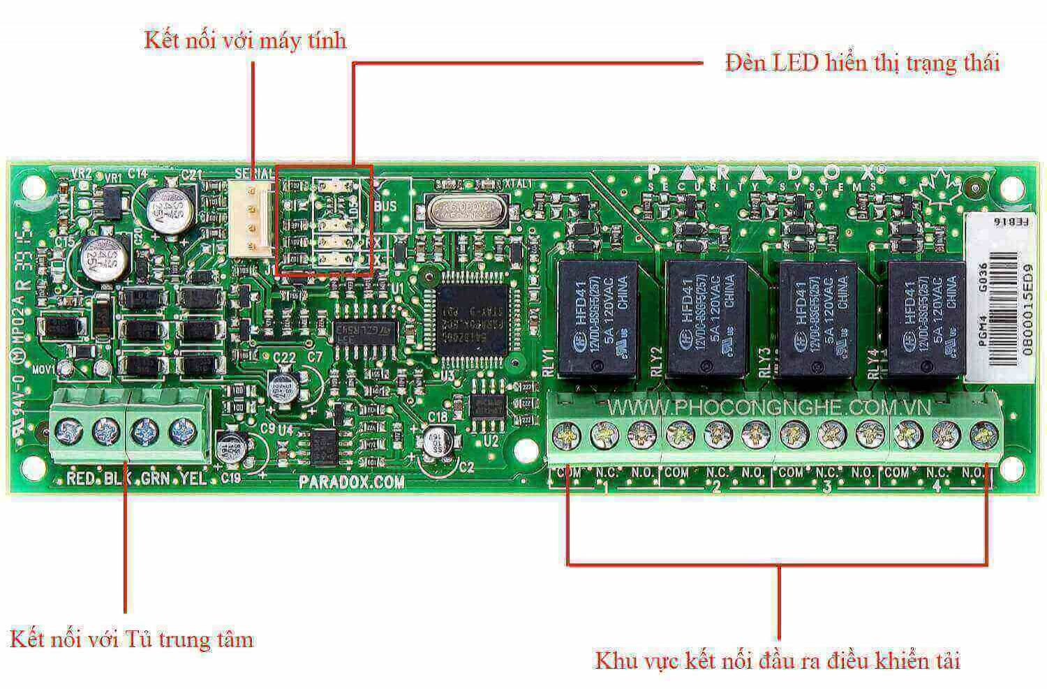 Tổng quan Module Paradox PGM4 điều khiển 4 rơle