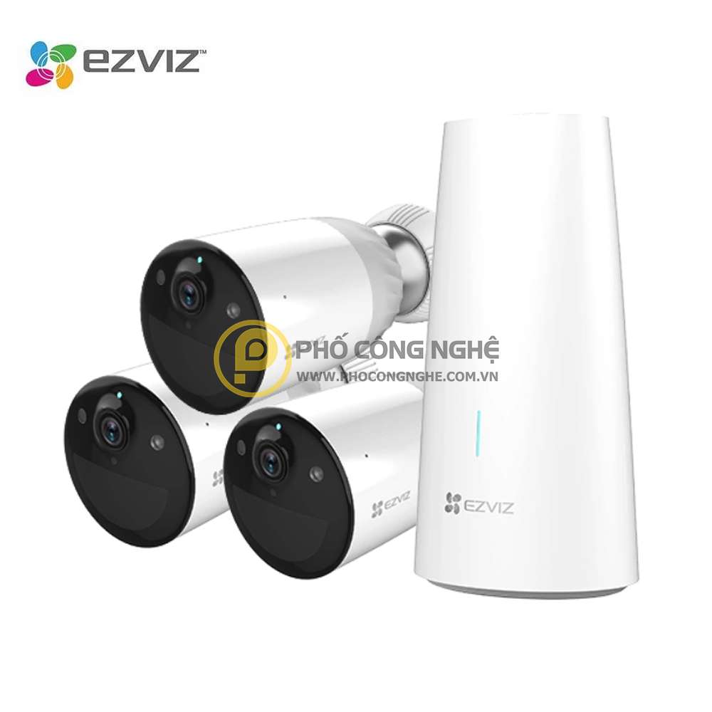 Bộ 3 camera wifi 2MP dùng pin ngoài trời Ezviz BC1-B3