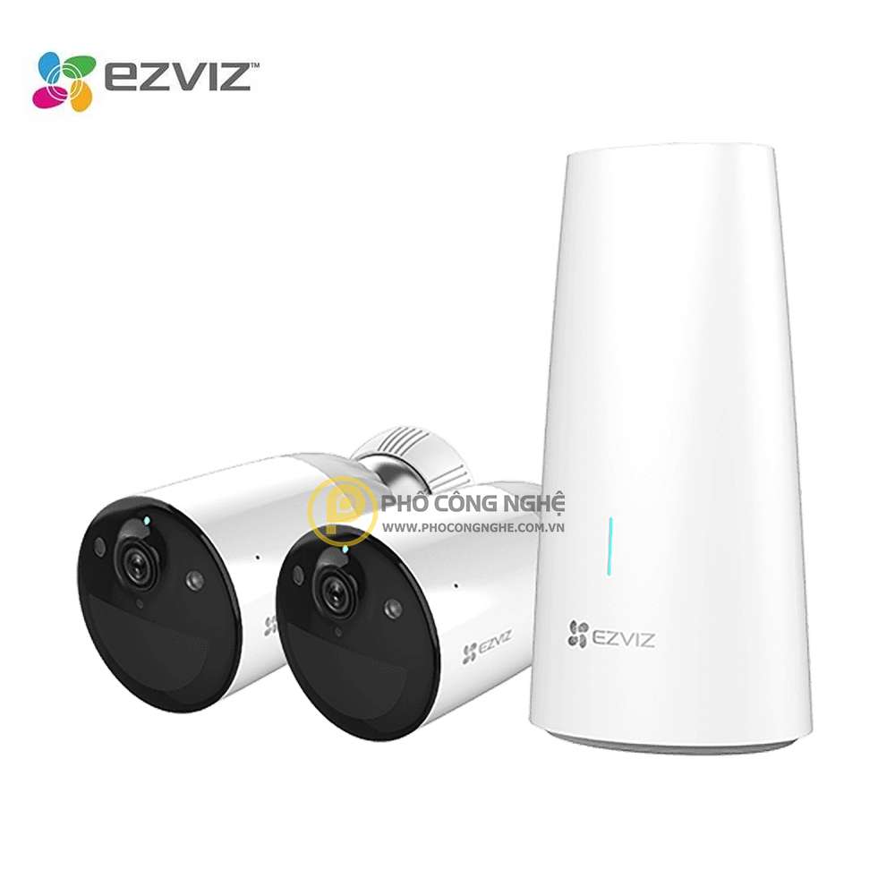 Bộ 2 camera wifi 2MP dùng pin ngoài trời Ezviz BC1-B2