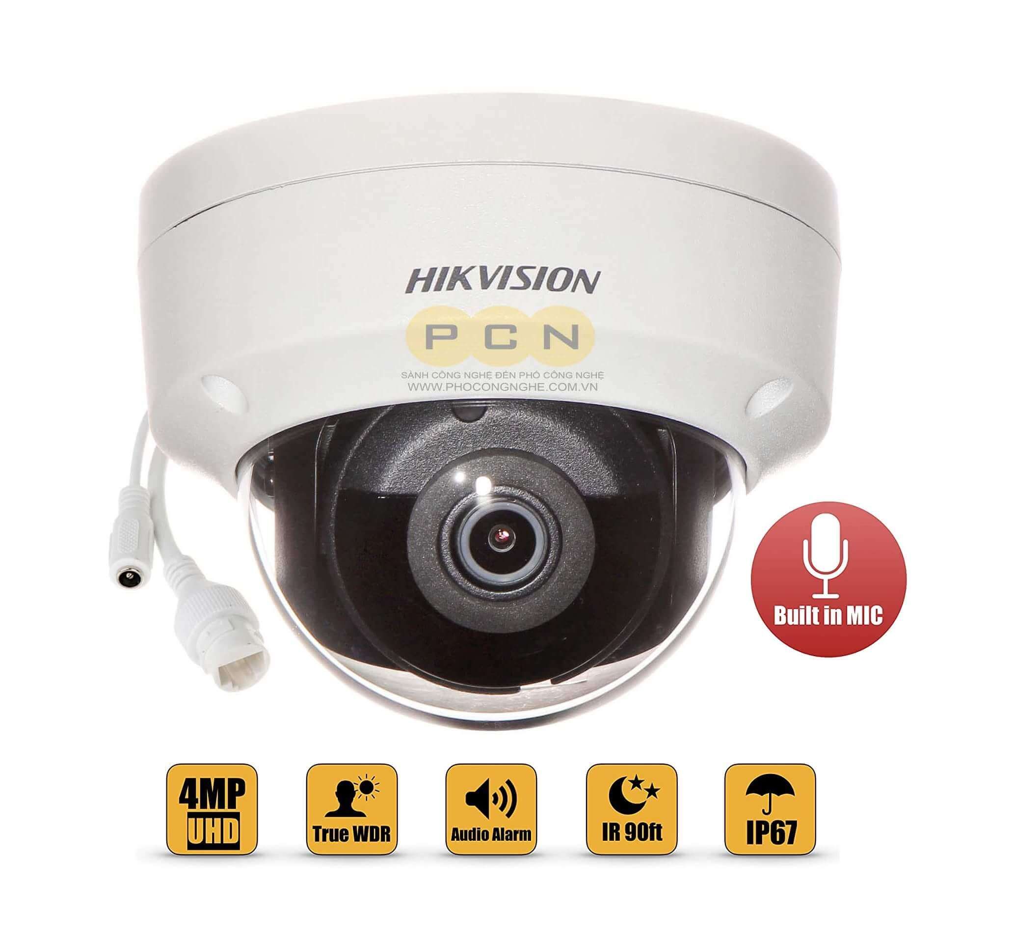 Camera IP Dome 4MP Hikvision DS-2CD2143G0-IU