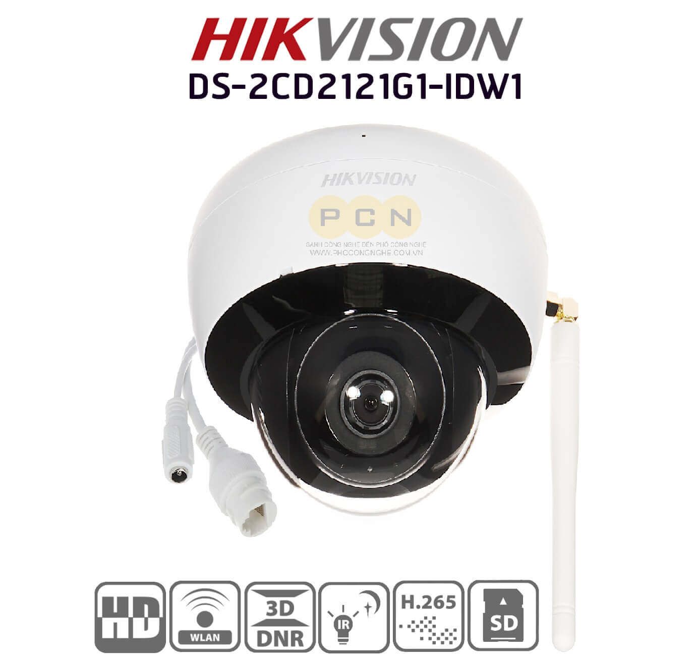 Camera IP dome 2MP Wifi HIKvision DS-2CD2121G1-IDW1