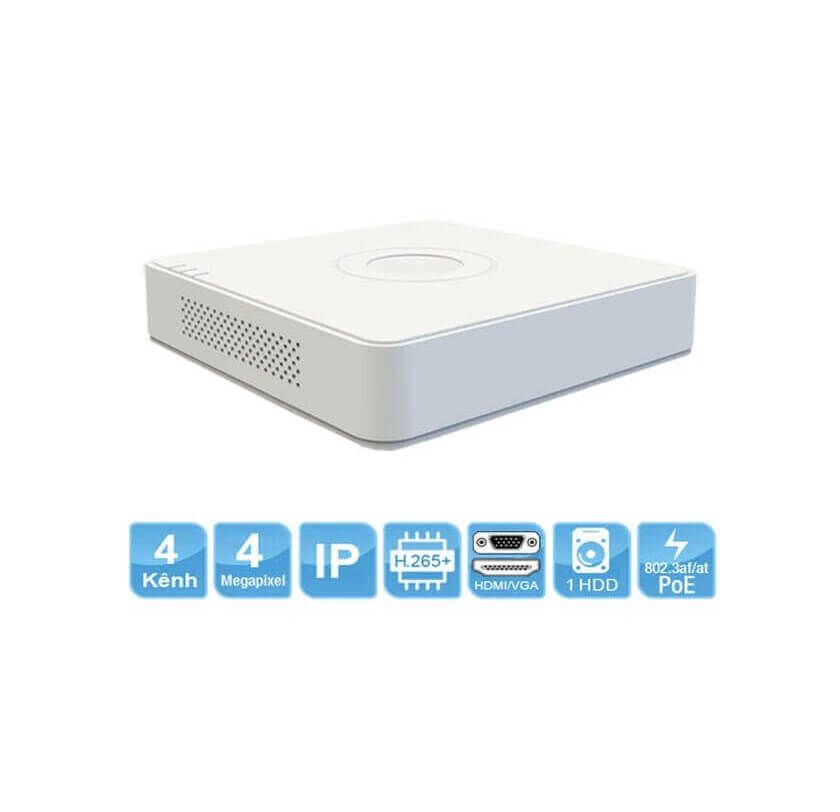 Đầu ghi hình IP 4 kênh PoE Hikvision DS-7104NI-Q1-4P