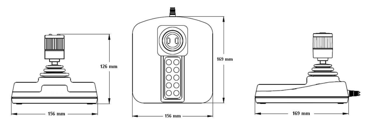 Kích thước bàn điều khiển camera IP PTZ Vivotek IPD-USB