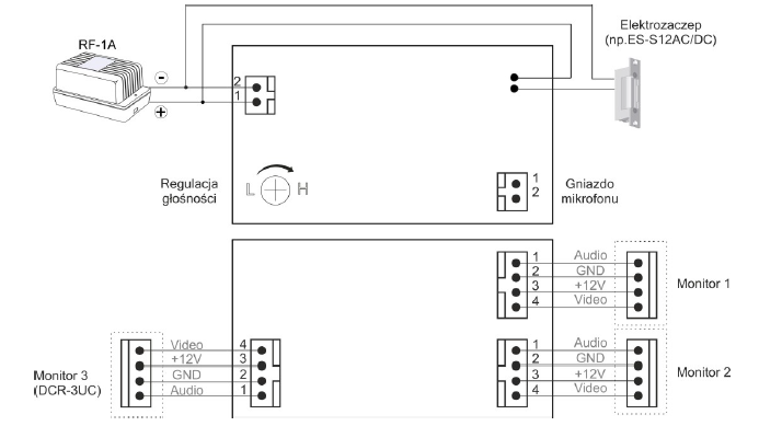 Sơ đồ đấu dây Camera gọi cửa Commax DRC-3UC