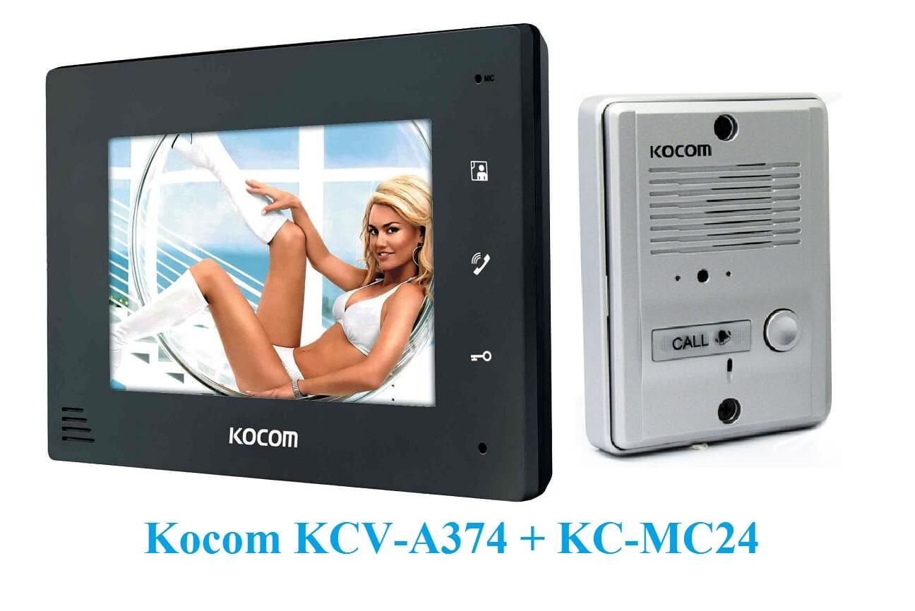 Bộ chuông cửa màn hình Kocom KCV-A374+KC-MC24