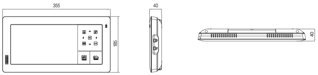 Kích thước màn hình Kocom KCV-A510R