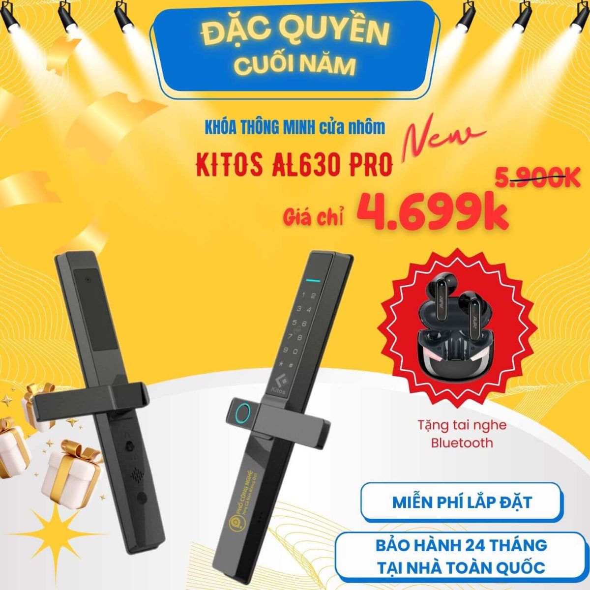 Khóa vân tay cửa nhôm Kitos KT-AL630 Pro