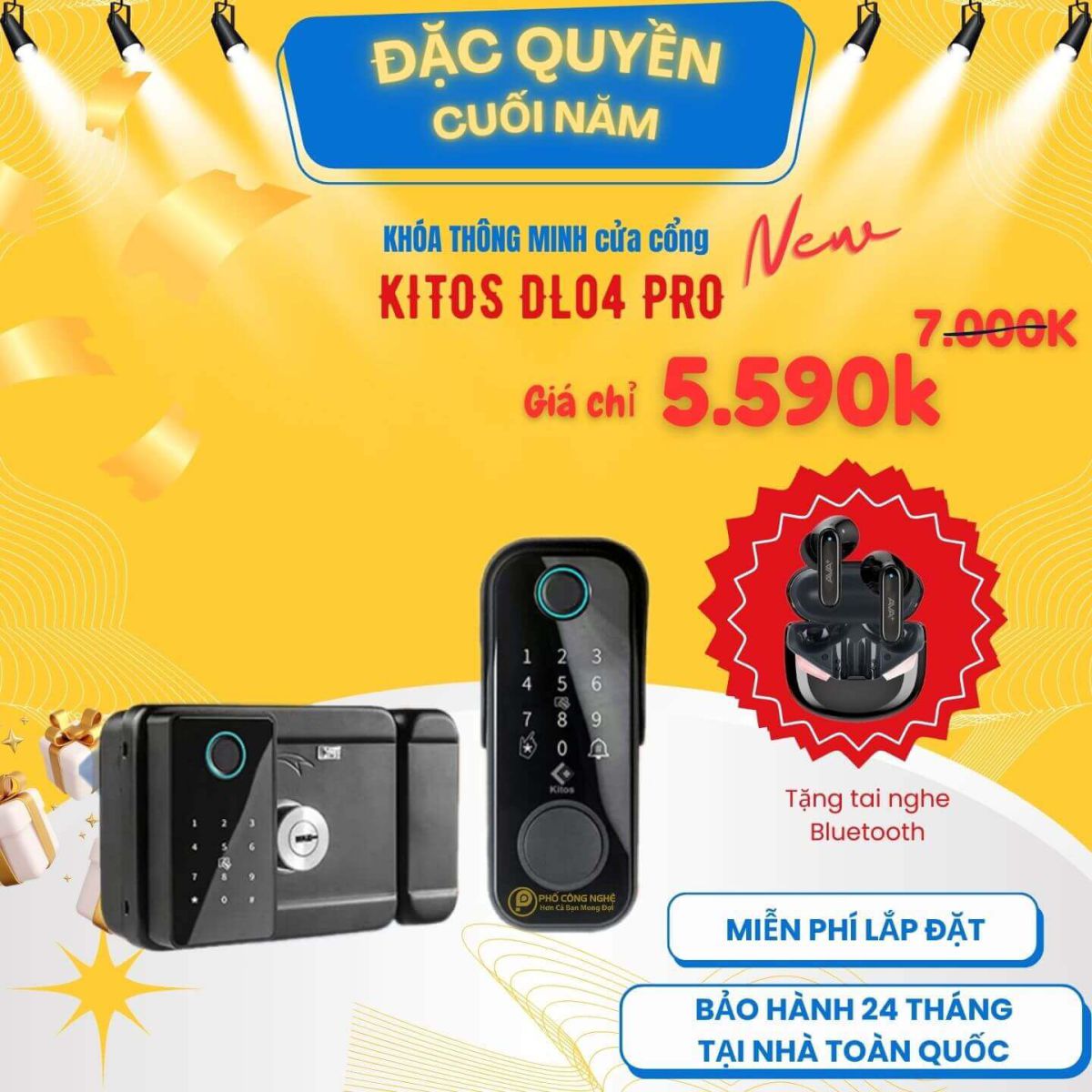 Khóa cửa cổng thông minh Kitos KT-DL04 Pro