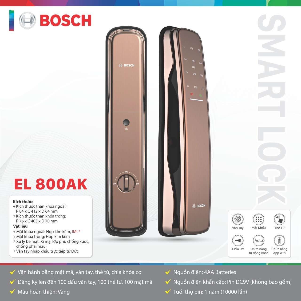 Khóa điện tử Bosch EL 800AK