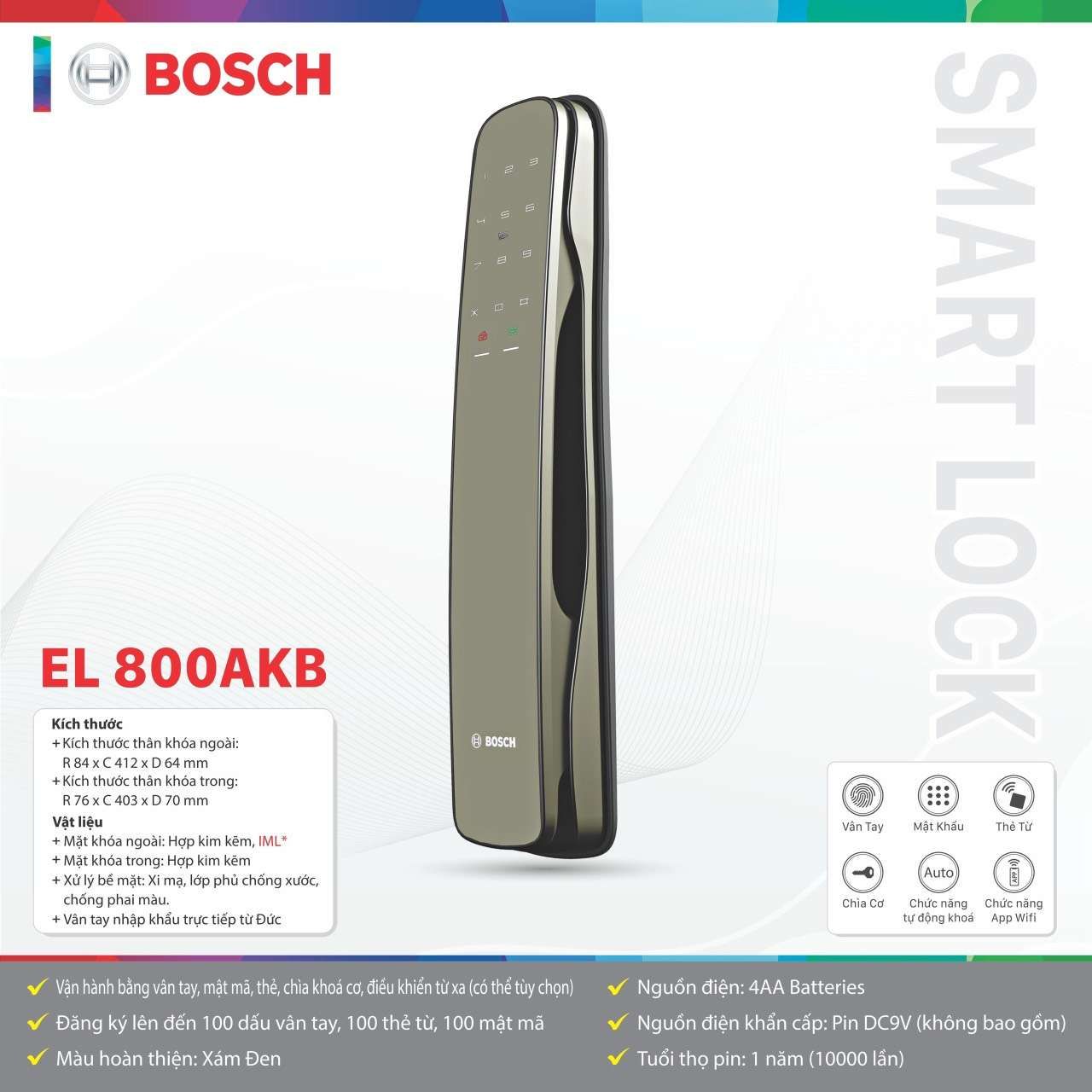 Khóa điện tử Bosch EL 800AKB