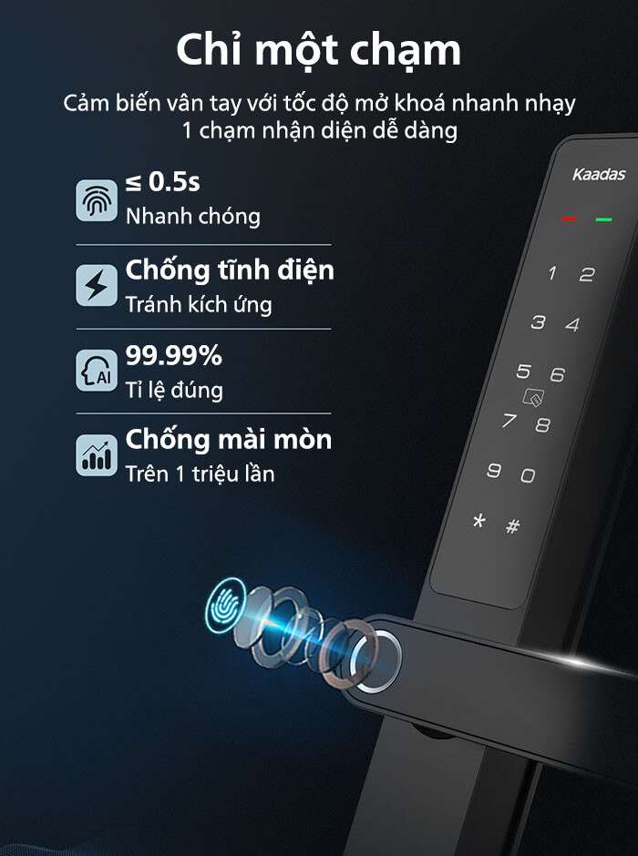 Khóa vân tay điện tử Kaadas S10-5W 