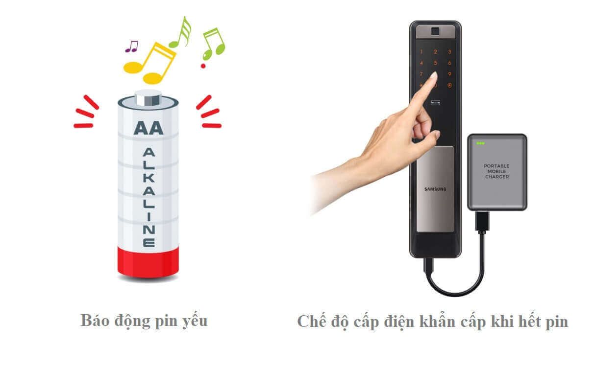 Cung cấp nguồn điện khẩn cấp và cảnh báo pin yếu