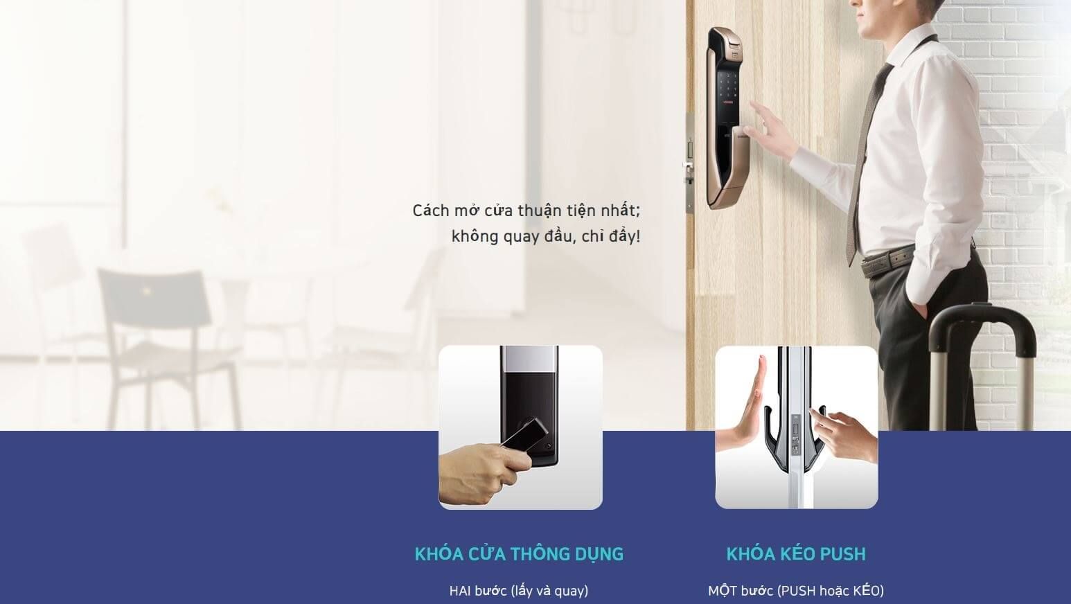 Thiết kế dạng kéo/ đẩy giúp mở cửa dễ dàng