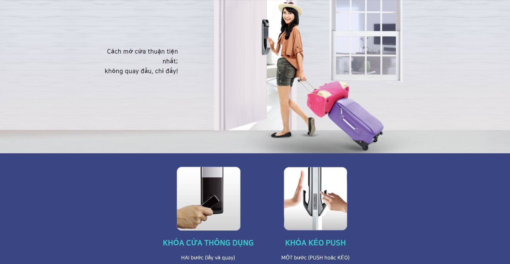 Thiết kế dạng kéo/ đẩy giúp mở cửa dễ dàng