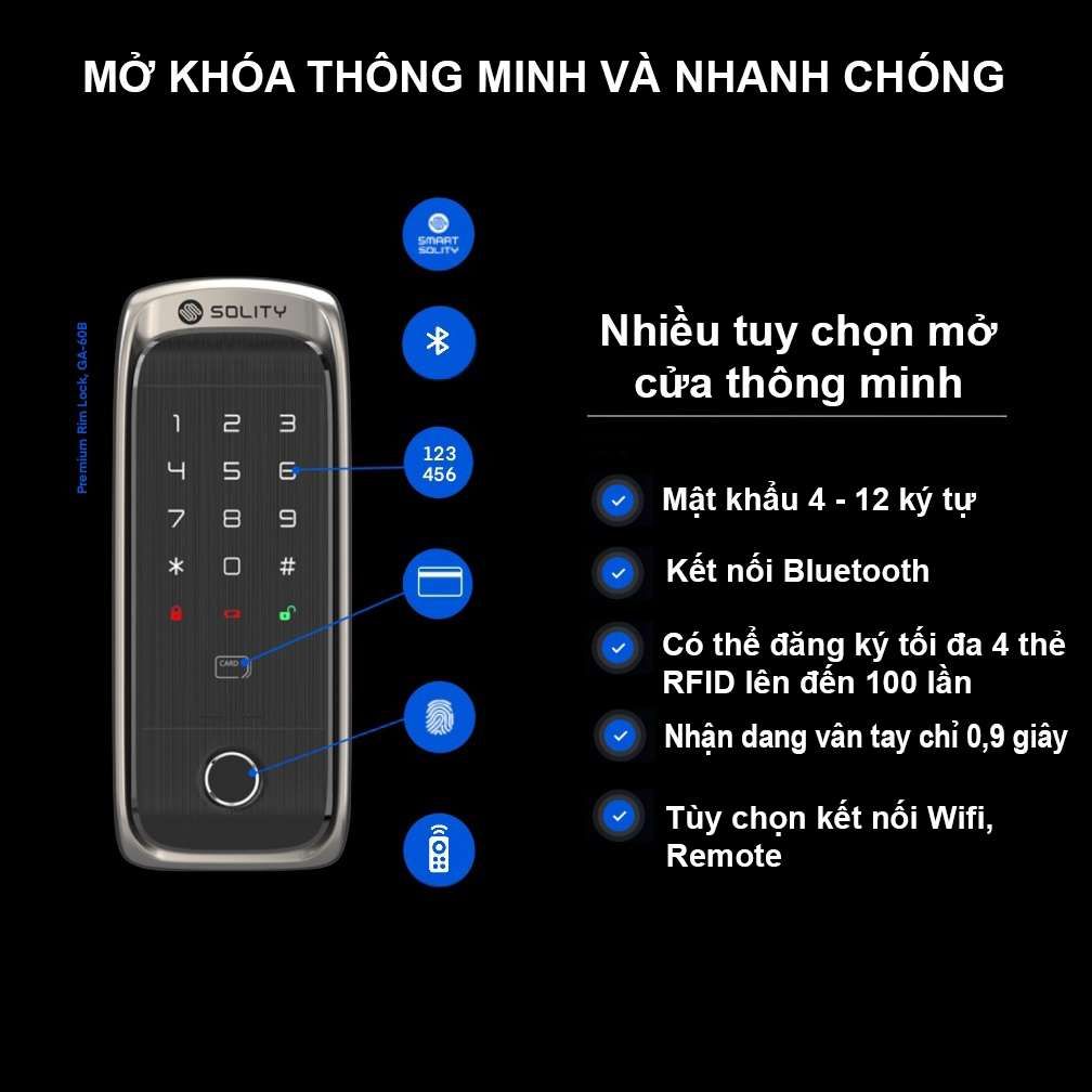 Khóa cửa điện tử Solity GA-60B