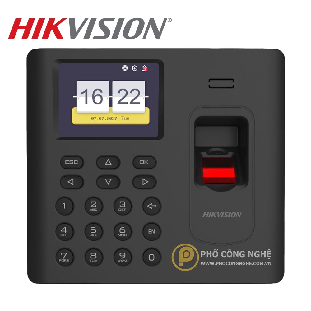 Máy chấm công vân tay Hikvision DS-K1A802AMF-B