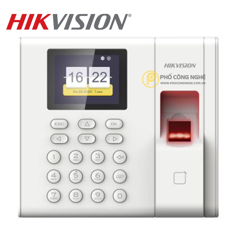 Máy chấm công vân tay Hikvision DS-K1A8503MF-B
