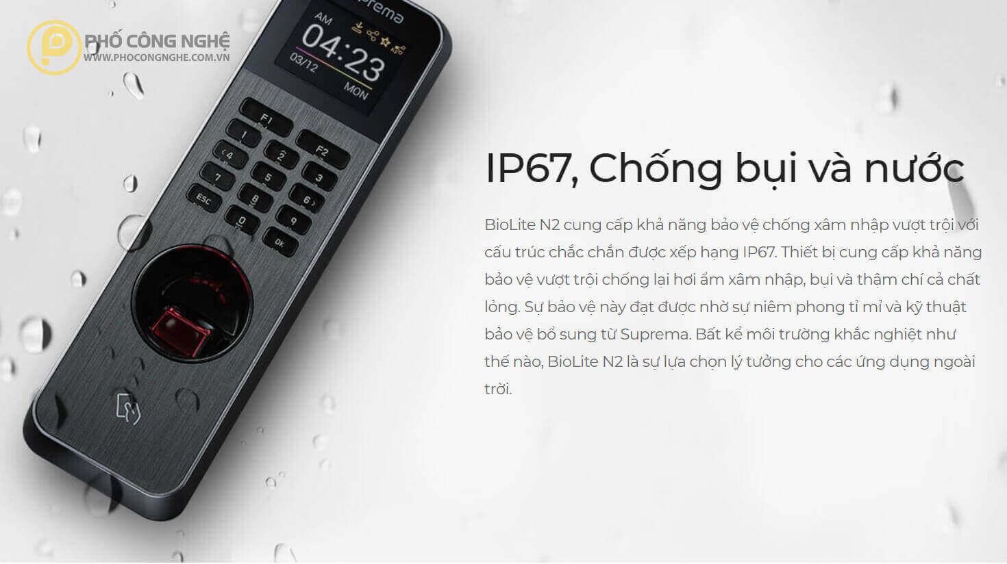 Tiêu chuẩn chống nước, chống bụi IP67