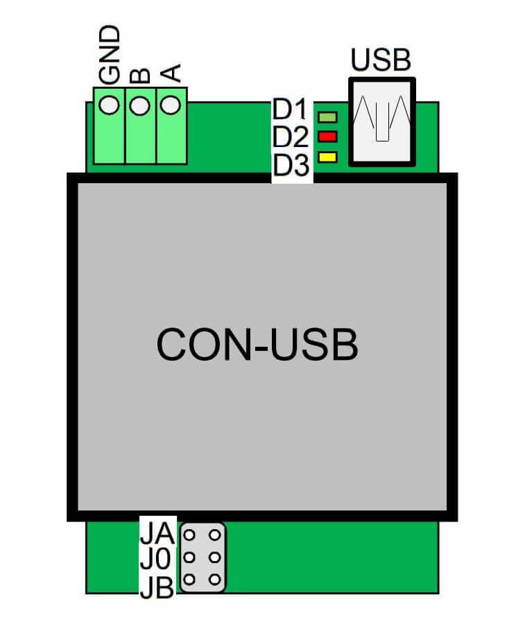 Sơ đồ các Jum đấu nối dây của Techfass APSUSB