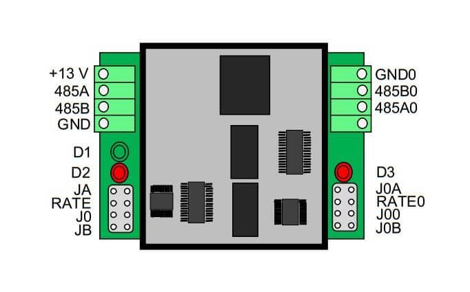 Sơ đồ các Jum đấu nối dây của Techfass REP 485