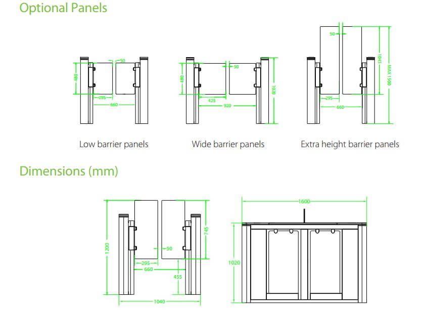 Kích thước ZKTeco SBTL8000