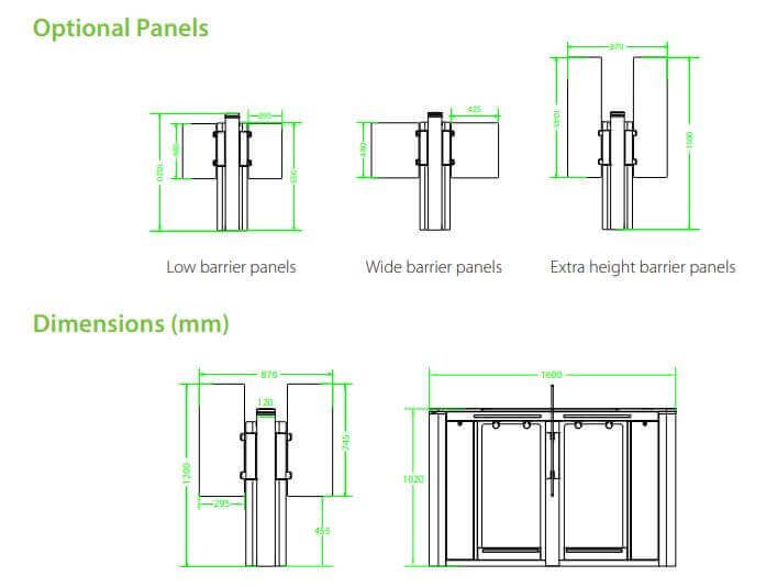 Kích thước ZKTeco SBTL8200